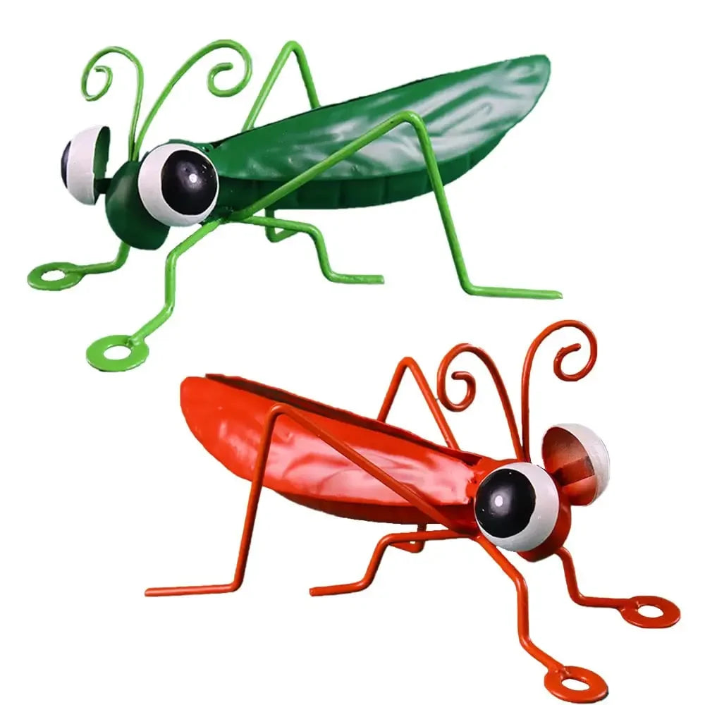 Colorful Metal Grasshopper Garden Sculpture & Outdoor Wall Art Garden Sculpture Axl