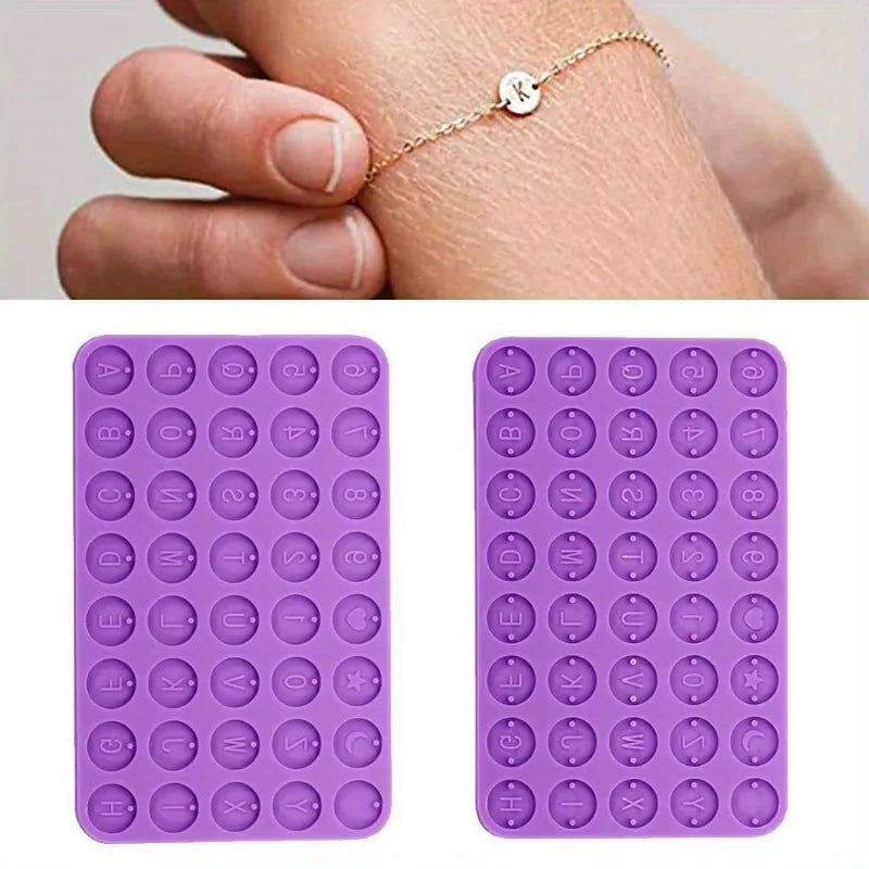Alphabet & Number Round Disc Silicone Mold for Resin Jewelry Resin Craft Mold Axl