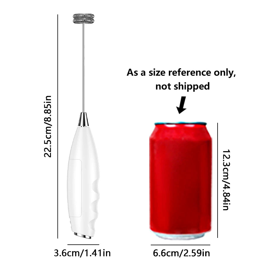 Handheld Milk Frother – Mini Foam Maker for Coffee & Lattes Handheld Milk Frother Axl White