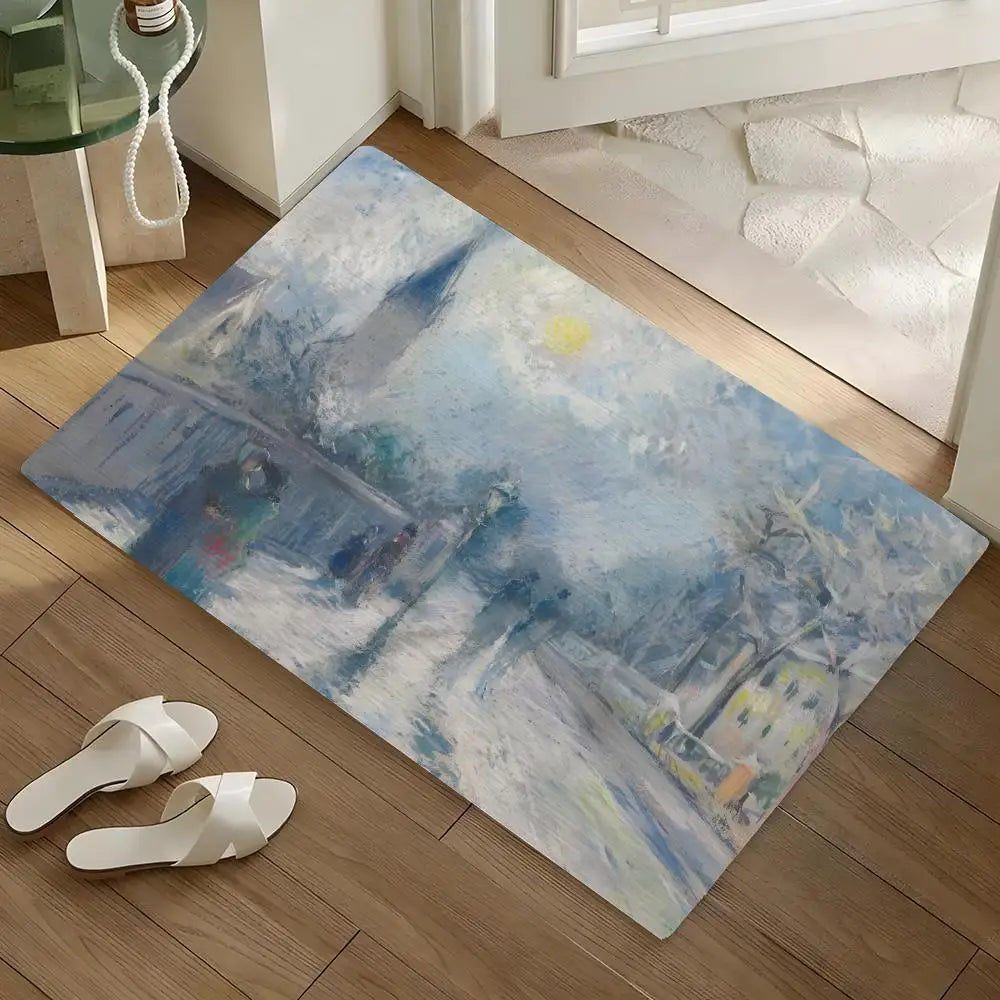 Diatomite Bath Mat – Anti-Slip, Quick Dry, Pissarro Art Design Diatomite Bath Mat Axl