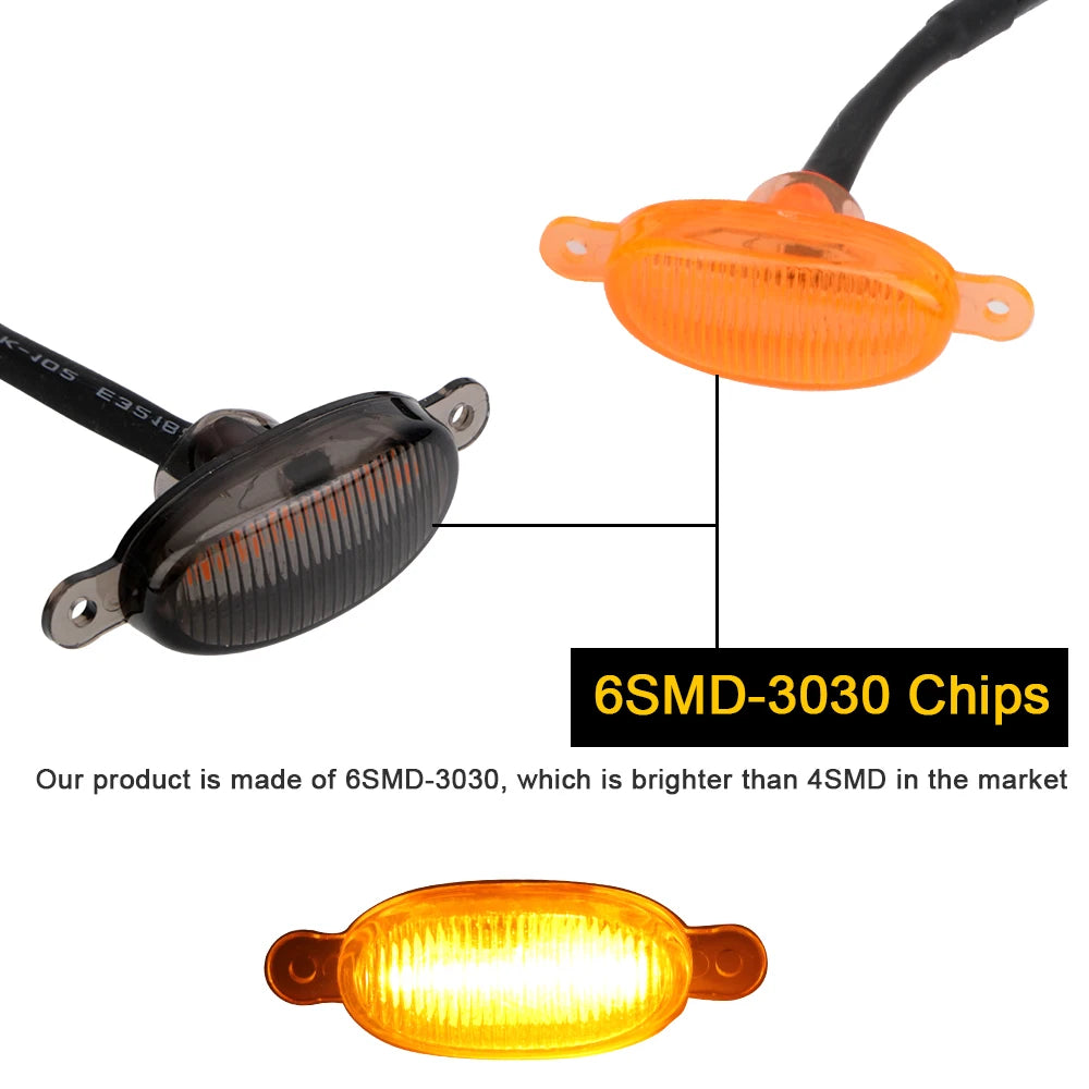 LED Amber Eagle Eye Grille Light Kit – 12V Universal 6 SMD Automotive Grille Light Axl