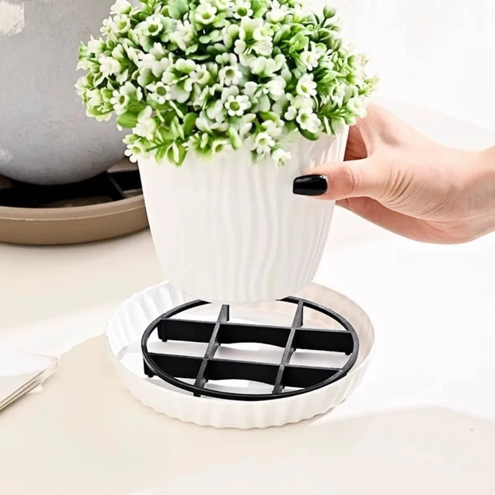 10-Pack Breathable Flower Pot Trays – Anti-Rot Plastic Base Pads Pot Base Trays Axl