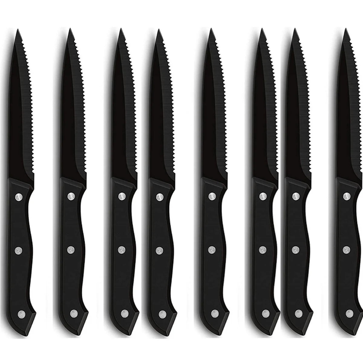 Steak Knives Set 1–12 Pc | Serrated Stainless Steel Dinner Knife Steak Knife Set Axl 8 Pcs Black blade China Mainland