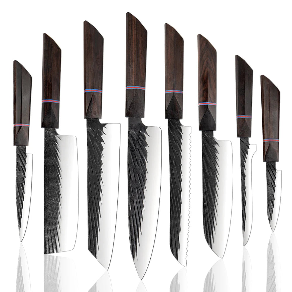 XITUO 1–8 Pc Japanese High Carbon Steel Chef Knife Set Chef Knife Set Axl 8PCS Knife