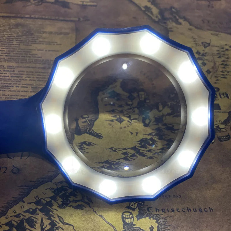 7X 6X Handheld LED Magnifying Glass – 20 LED Warm & White Light LED Handheld Magnifier Axl