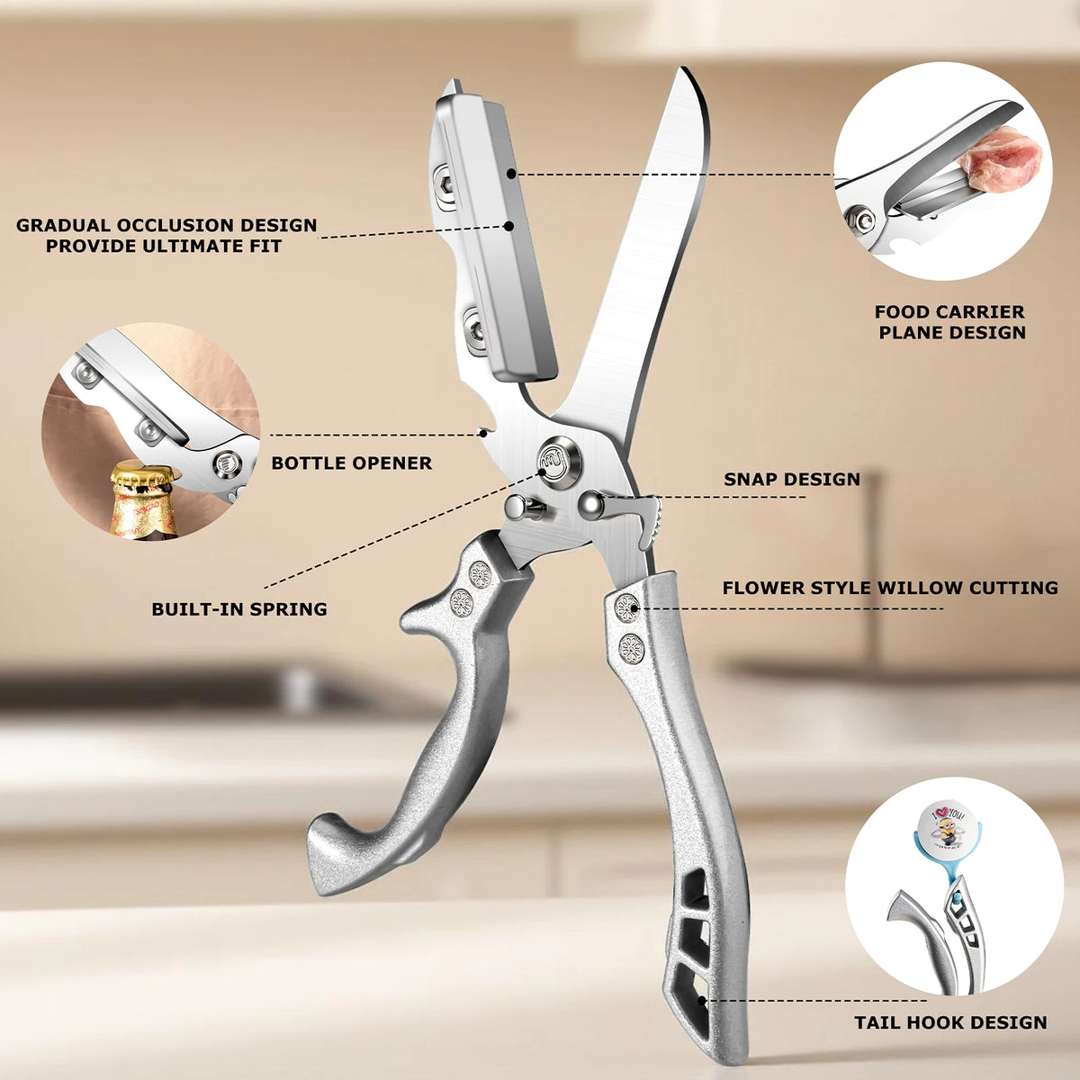 PLYS Multifunctional Kitchen Scissors & Chopping Board Set Kitchen Scissors Set Axl