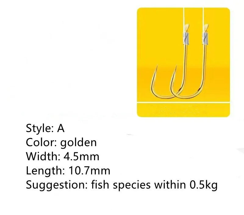Steel Alloy Double Fishing Hooks – 20 Pack (10 Pairs) Non-Barb Fishing Hooks Axl A