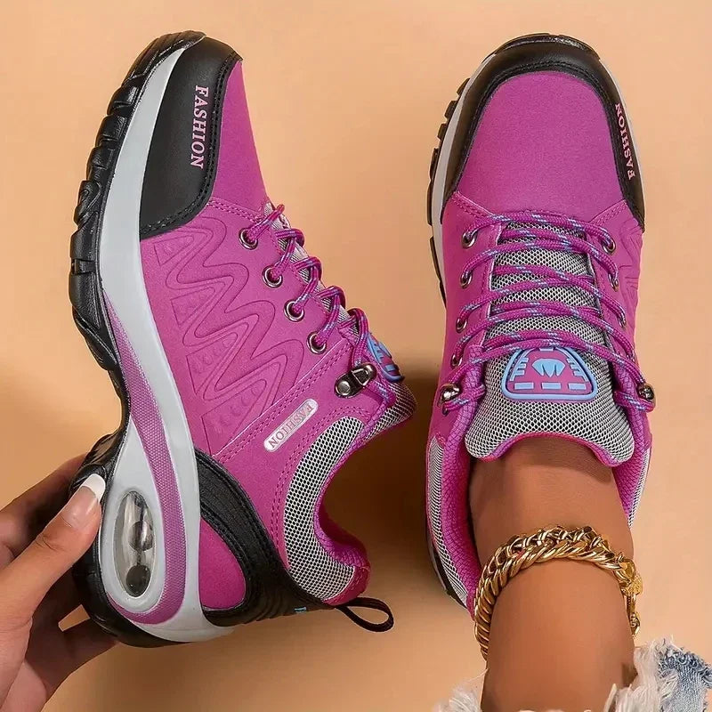 Women's Thick Sole Anti-Slip Flat Walking Shoes | Casual Sneakers Women's Flat Sneakers Axl Rosy red. 40