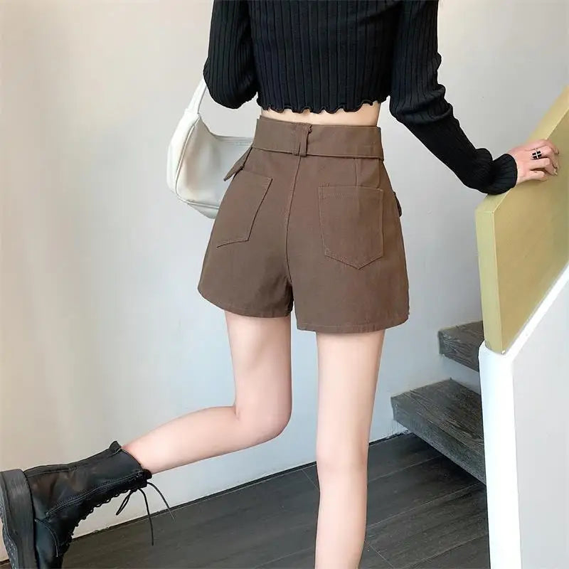 Women's Y2K High-Waist Cargo Skort – A-Line Skirt Shorts Skirt Shorts Skort Axl