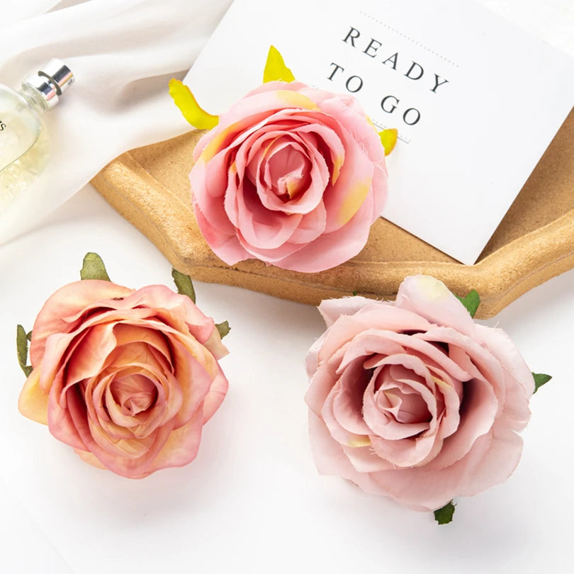 Artificial Silk Roses 10 Pcs – Wedding Bouquet & Home Décor Artificial Silk Flowers Axl