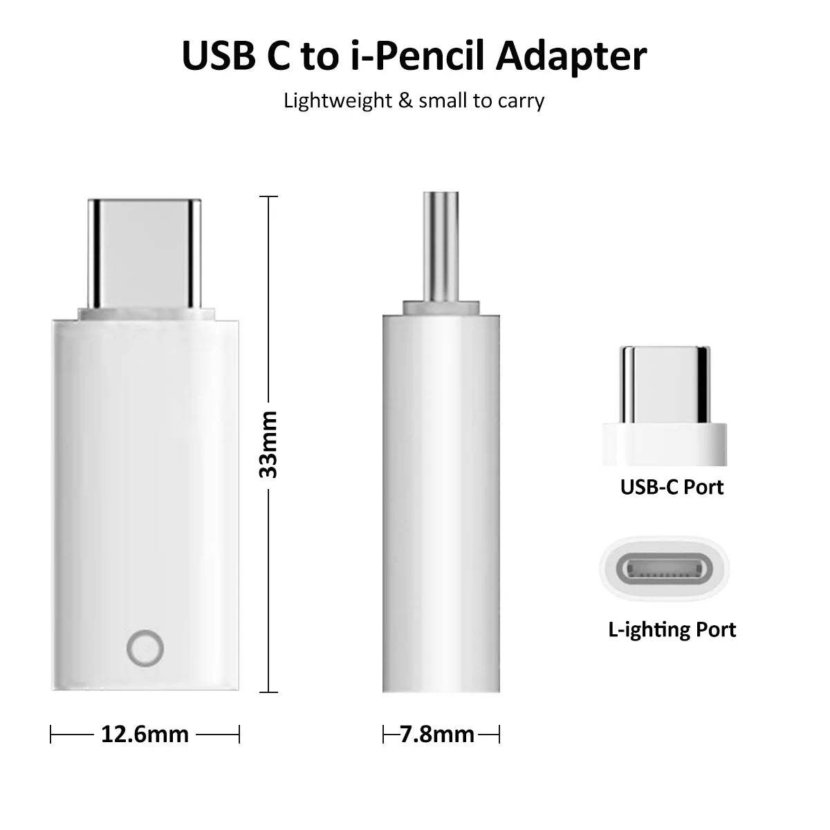 USB-C to Lightning Adapter for Apple Pencil 1st Gen | iPad 10 Stylus Charger Adapter Axl