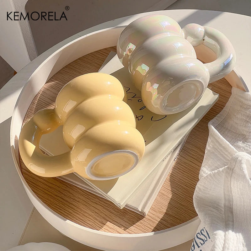 KEMORELA Ceramic Mug – Circle Bubble Design | Microwave Safe Ceramic Coffee Mug Axl