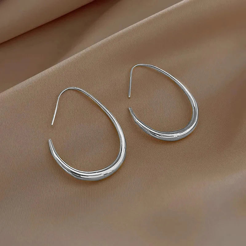 Huitan Waterdrop Hoop Earrings for Women – 4 Metal Colors Hoop Earrings Axl