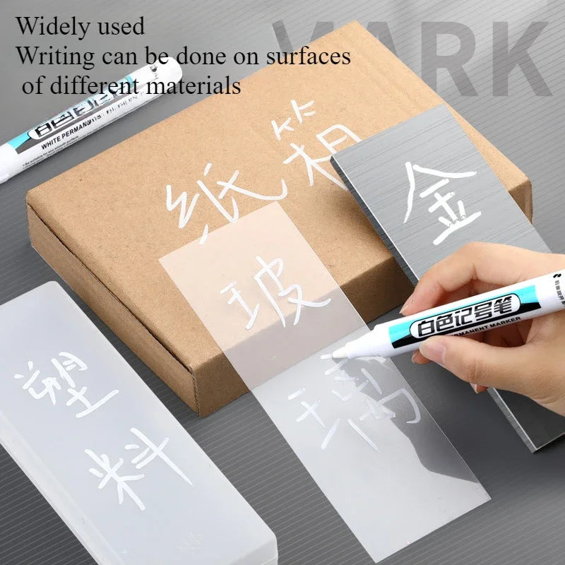 10-Pack White Paint Markers | Waterproof Fine Tip Oil-Based Pens Paint Markers Axl