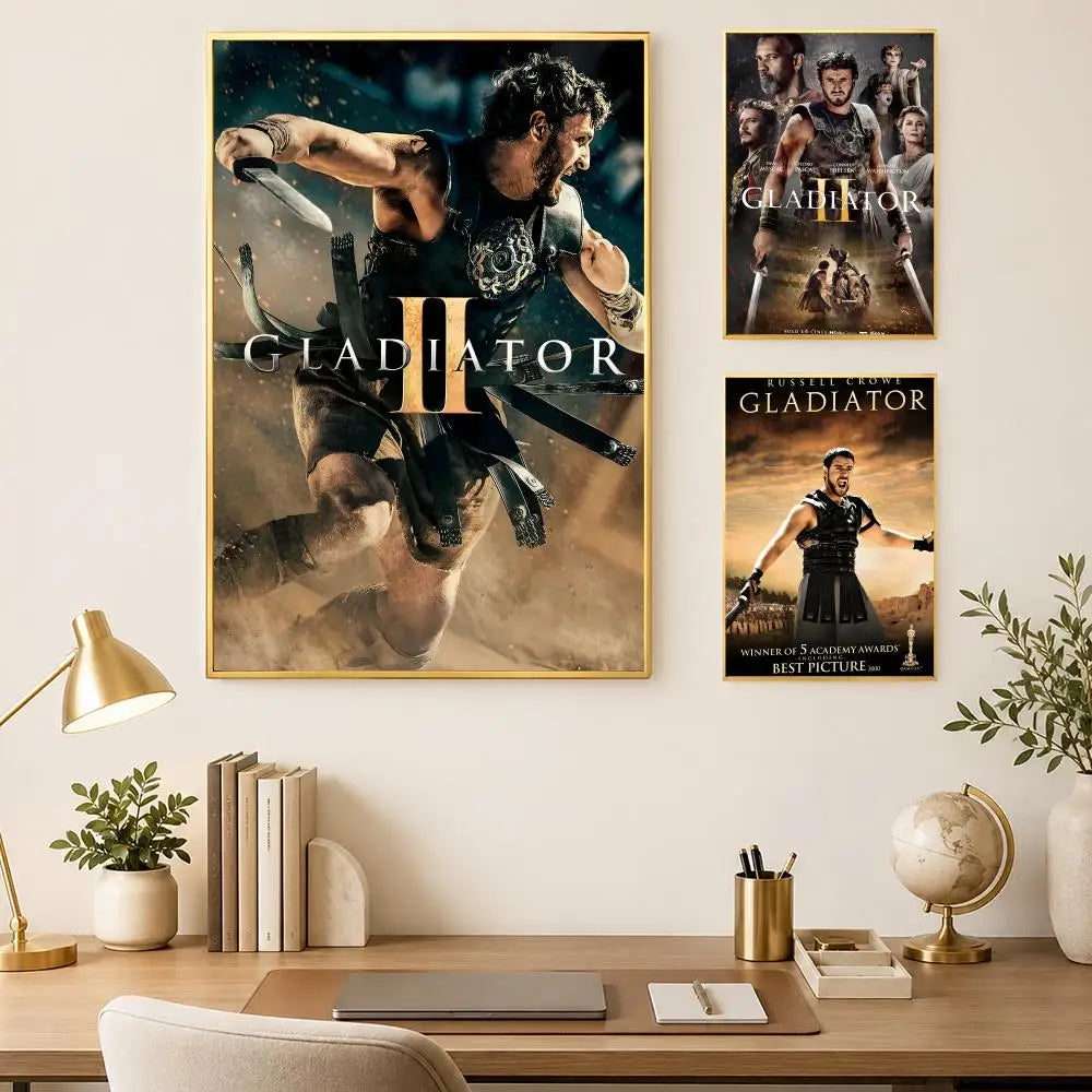 Gladiator Movie Poster Self-Stick HD PVC Waterproof Wall Art Movie Wall Poster Axl