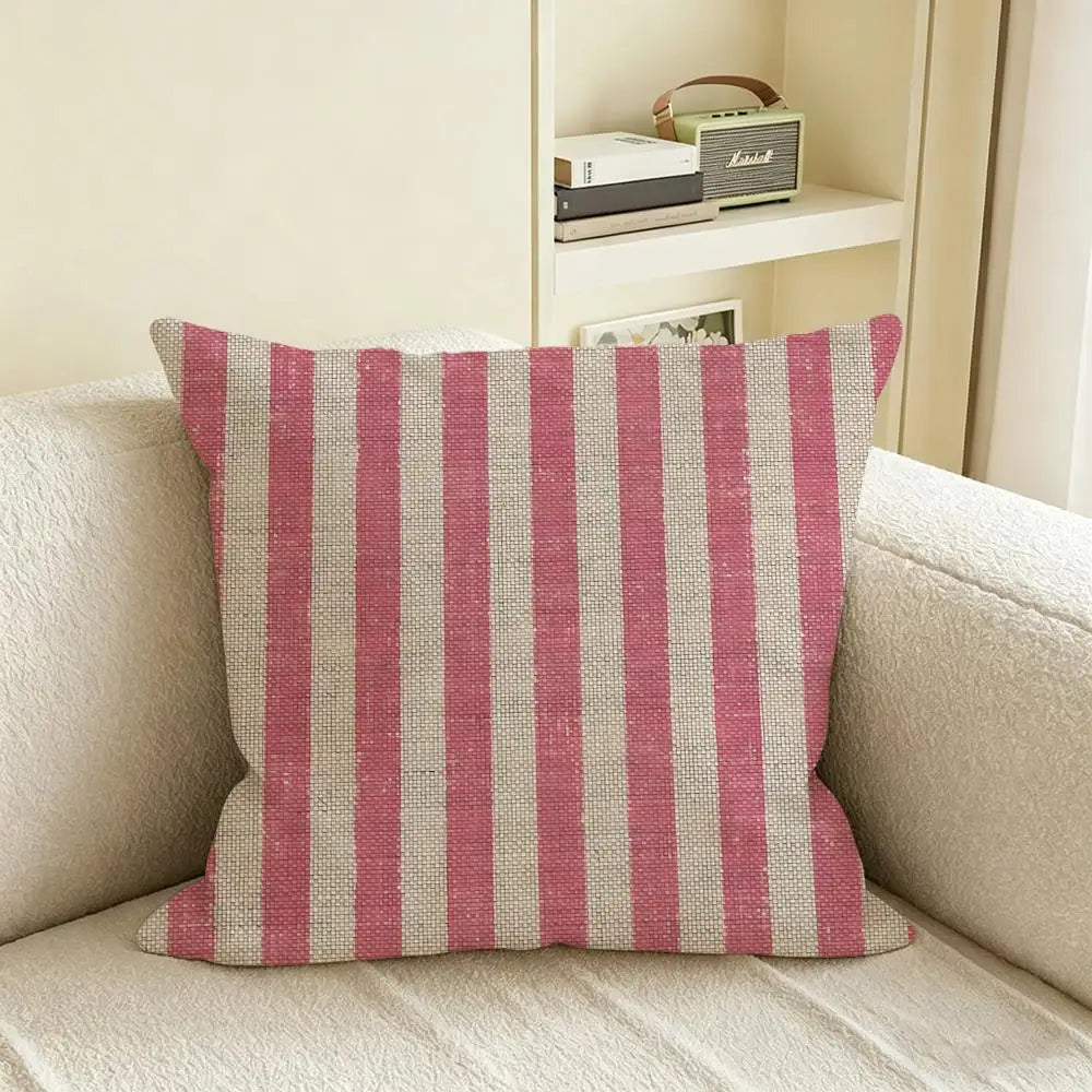 S-Stripe Linen Cushion Cover – Sofa, Bed & Chair Pillow Linen Cushion Cover Axl White9 30X30cm
