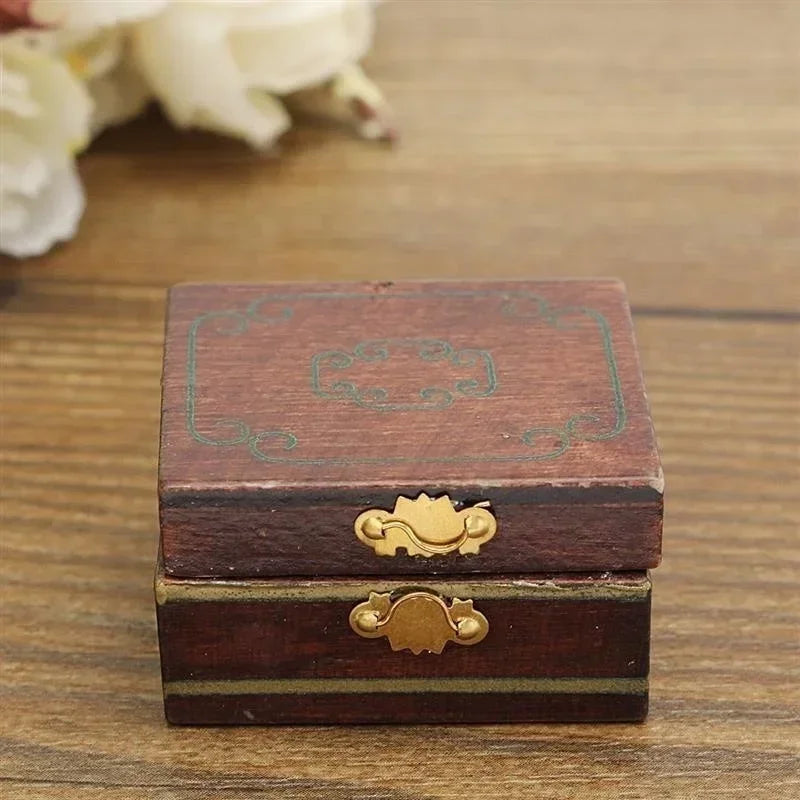 1:12 Miniature Wooden Jewelry Box – Retro Dollhouse Furniture Dollhouse Miniature Axl