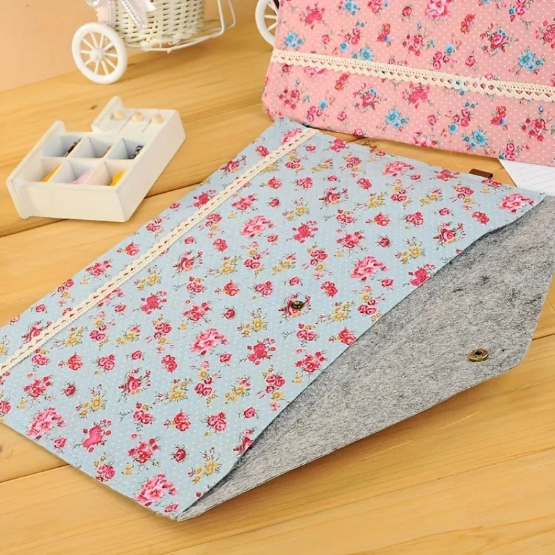 A4 Floral Fabric File Folder – Large Capacity Document Organizer Document File Folder Axl