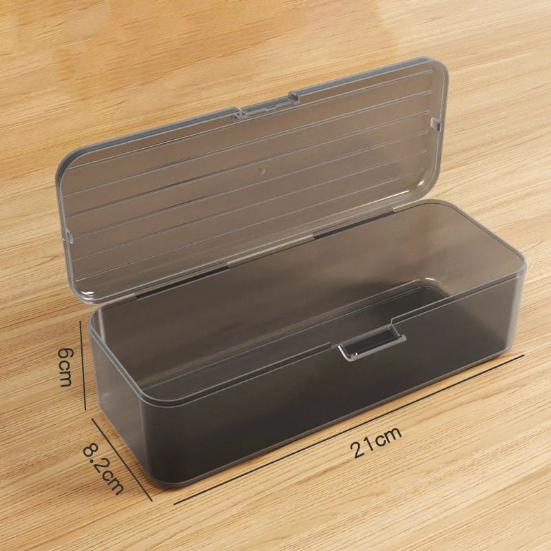 Transparent Makeup Brush Organizer – Large Capacity Storage Box Cosmetic Organizer Box Axl L Black