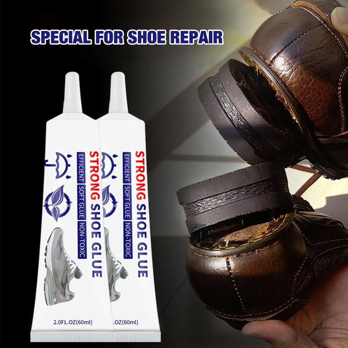 Professional Shoe Repair Glue Low Odor 60ml | All Footwear Shoe Repair Adhesive Axl