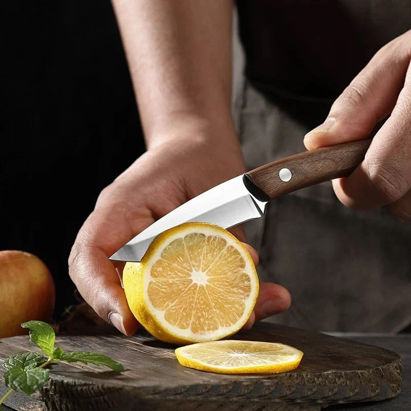 Sharp Fruit & Kitchen Knife – Stainless Steel, Wood Handle Fruit Kitchen Knife Axl