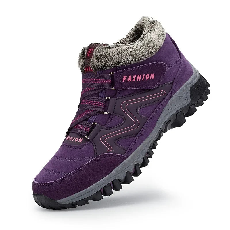 Women's Plus Size Snow Boots – Warm Plush Waterproof Winter Snow Boots Axl Purple 50