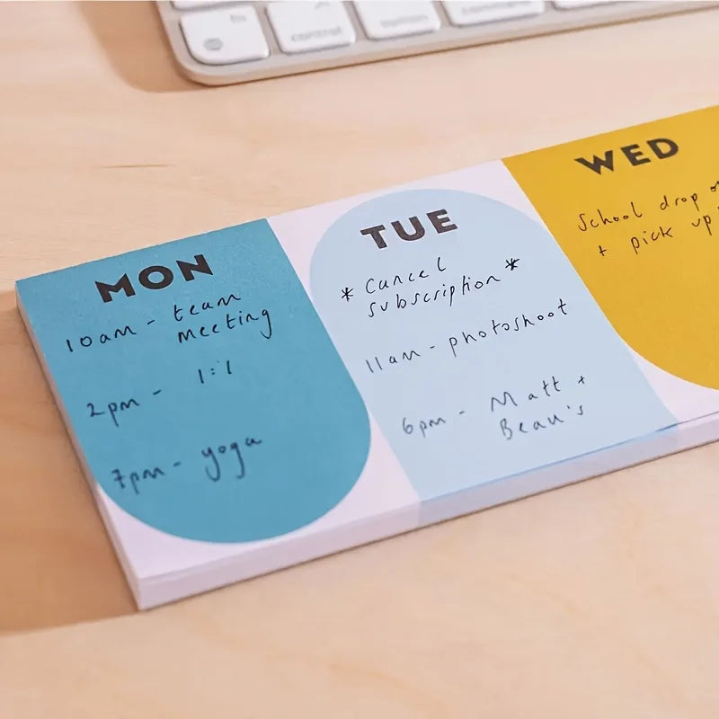 Rainbow Weekly Tear-Off Planner Pad – 1 or 3 Pack Organizer Weekly Planner Pad Axl