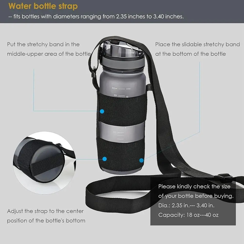 Universal Water Bottle Carrier Sling – Adjustable Shoulder Strap Bottle Carrier Sling Axl