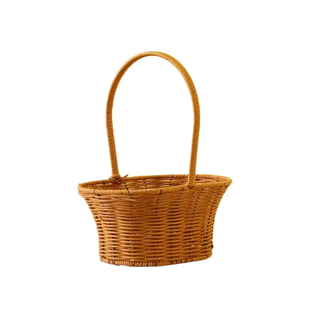 Rattan-Style Woven Storage Basket with Handle | Home Décor Woven Storage Basket Axl 6