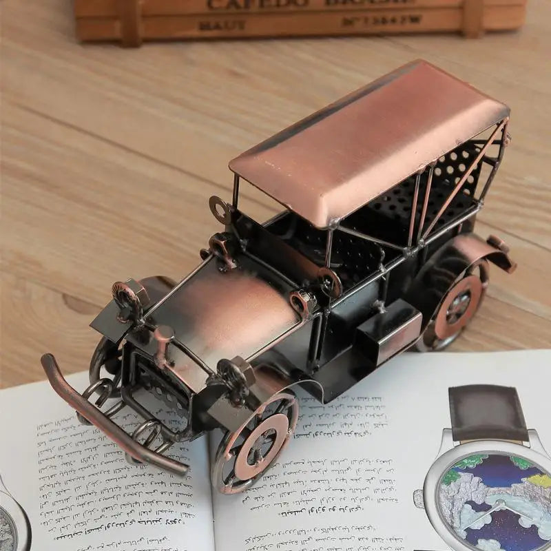 European Antique Classic Car Metal Ornament | Zinc Alloy Decor Metal Car Ornament Axl