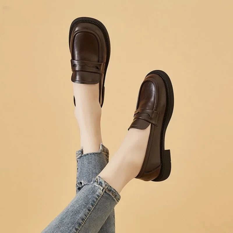 Women's Soft Sole Slip-On Loafers – Casual Flat Shoes Women's Loafers Axl Brown 35