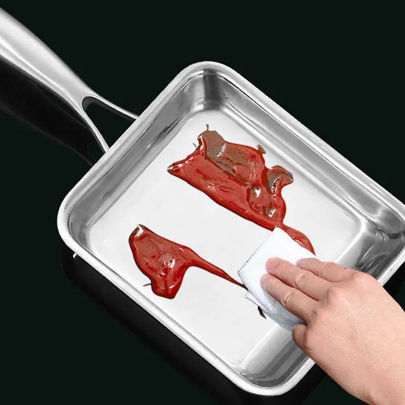 Nonstick Tamagoyaki Pan – 3-Ply Stainless Steel Egg Skillet Omelette Pan Axl