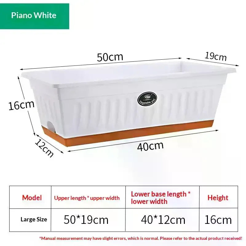 Rectangle Plastic Window Box Planter with Drainage – 50cm Window Box Planter Axl