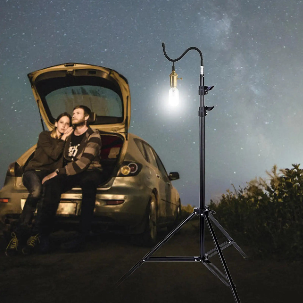 2m Folding Telescoping Tripod Light Stand – Camping & Photo Tripod Light Stand Axl