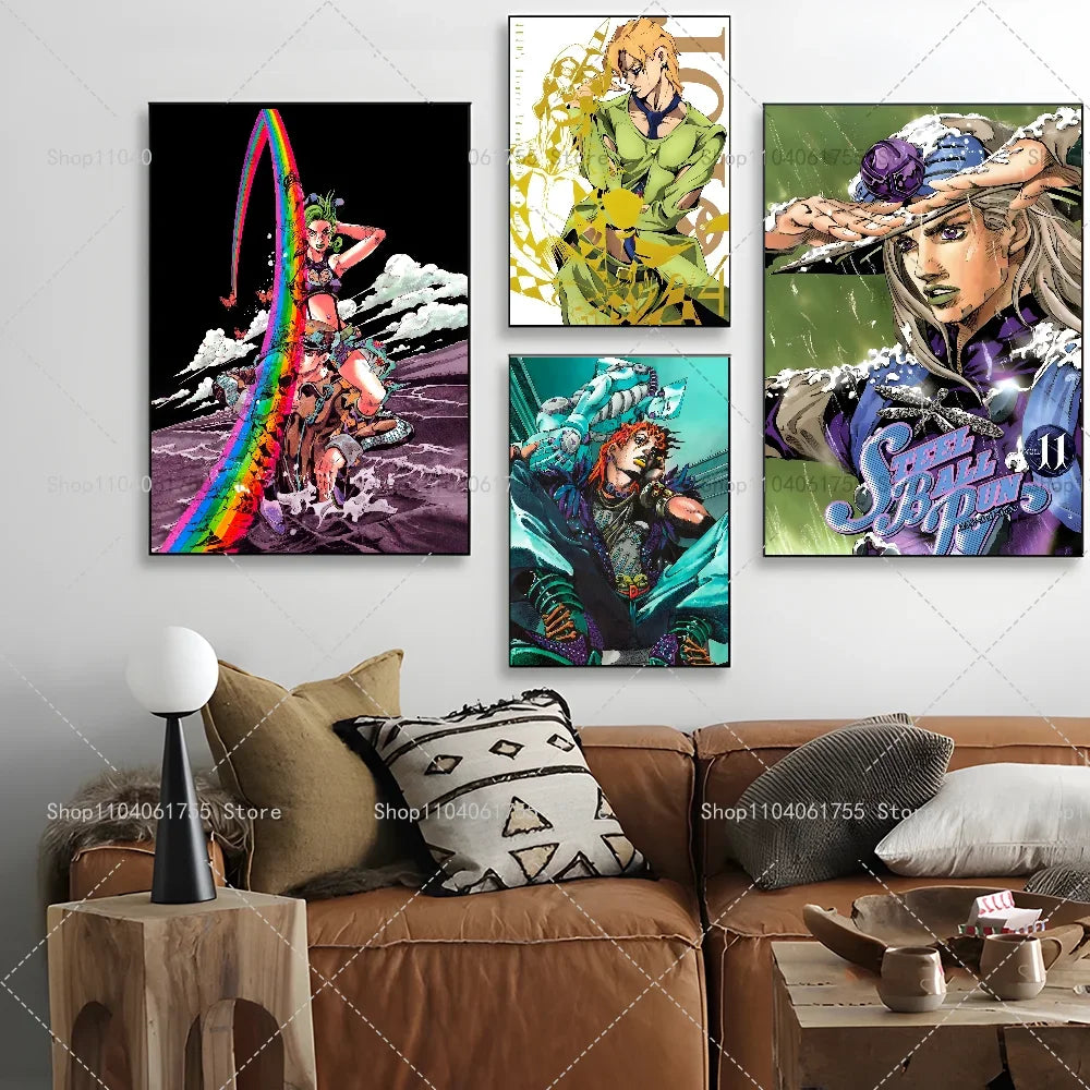 JoJo's Bizarre Adventure Anime Poster – Self-Adhesive Wall Art Anime Wall Poster Axl