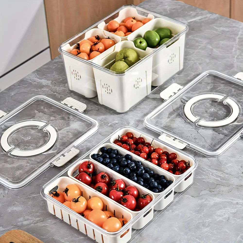 Divided Snack Box with Lid – 4 & 8 Grid Portable Organizer Food Storage Container Axl