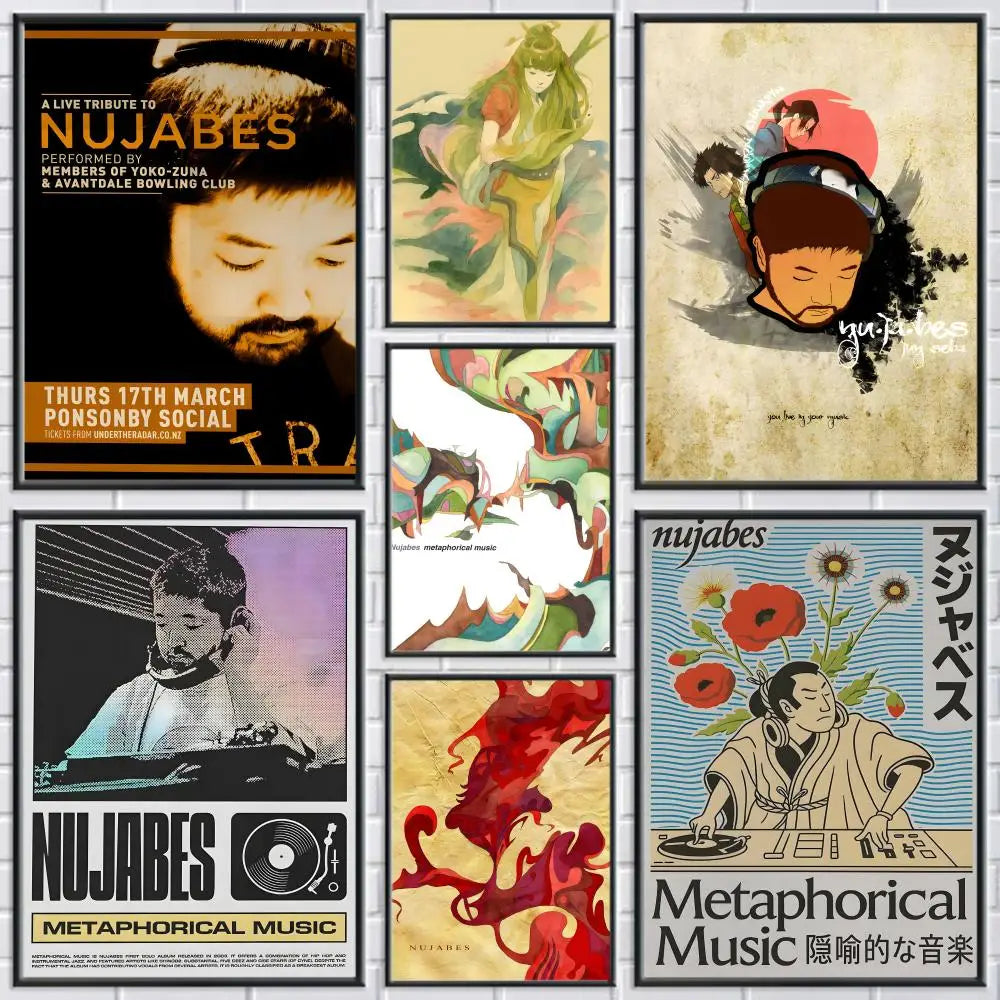 Nujabes Album Canvas Wall Art – Vintage Abstract Poster Print Canvas Wall Art Axl