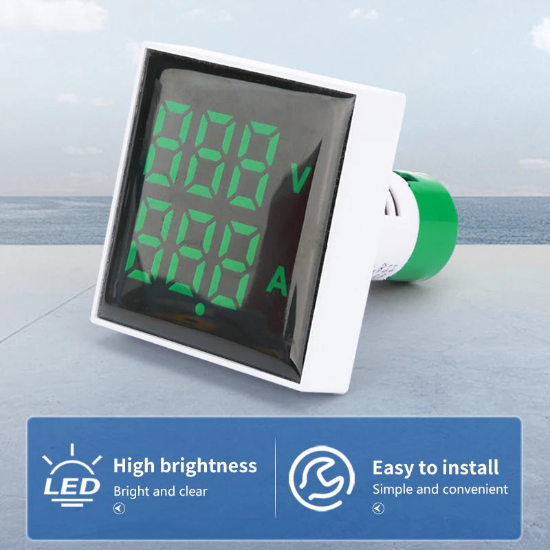 22MM AC Digital Panel Meter – Voltage Current Frequency Temp LED Digital Panel Meter Axl