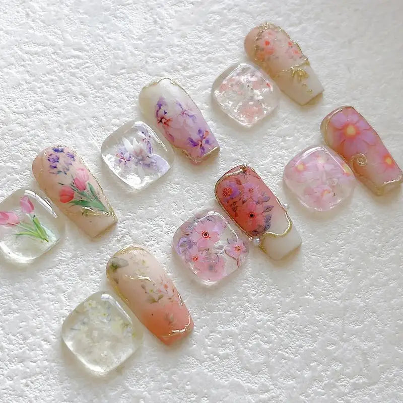 10 Rolls Floral Butterfly Nail Foil Transfer Stickers – DIY Art Nail Art Foils Axl