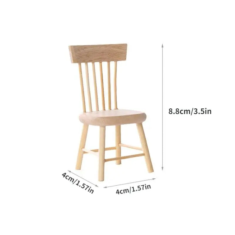Miniature Wooden Dining Table & Chair Set – Dollhouse Furniture Dollhouse Furniture Set Axl