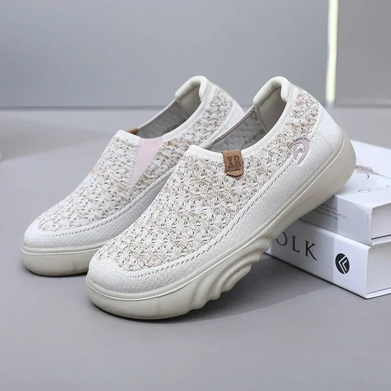 Women's Slip-On Sneakers – Lightweight Breathable Walking Shoes Women's Slip-On Sneakers Axl Creamy-white 35
