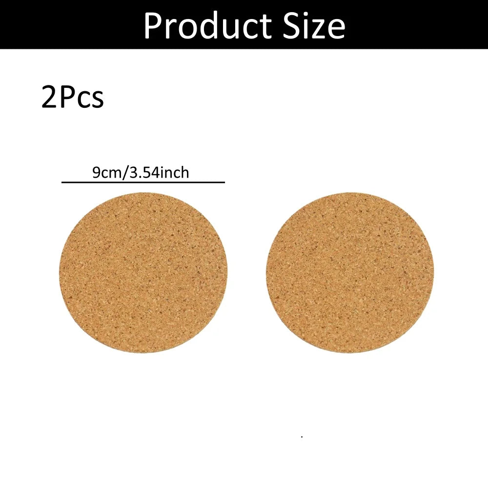 Round Cork Coasters – Heat-Resistant Drink Coasters Set of 2/4/6 Cork Drink Coasters Axl 2Pcs Round 9x9cm