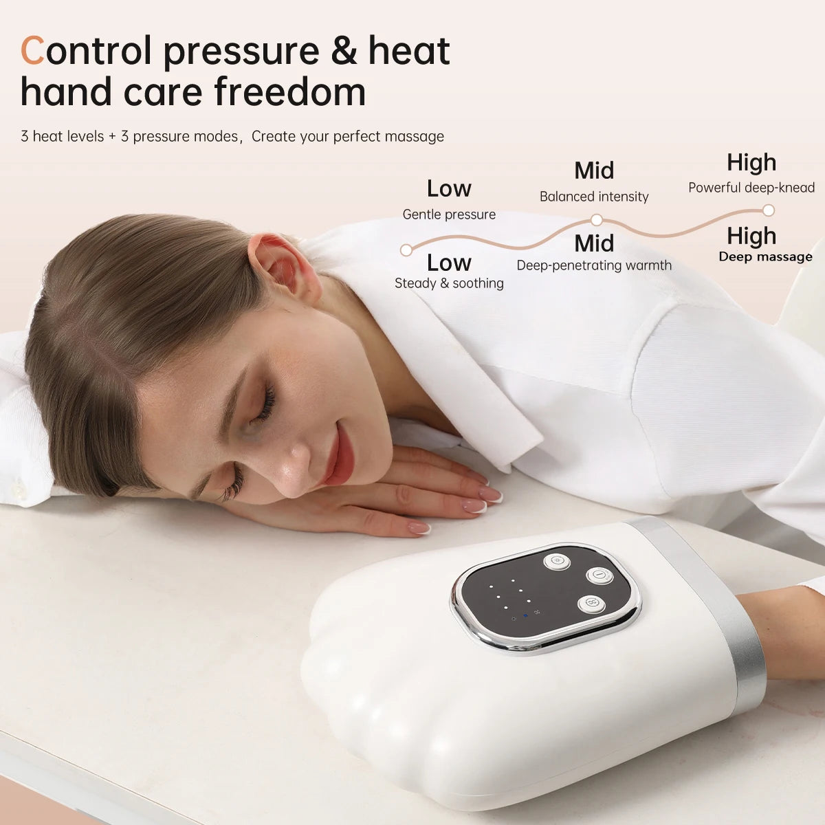 USB Airbag Hand Massager – 3-Speed Heat & Compression Hand Massager Axl
