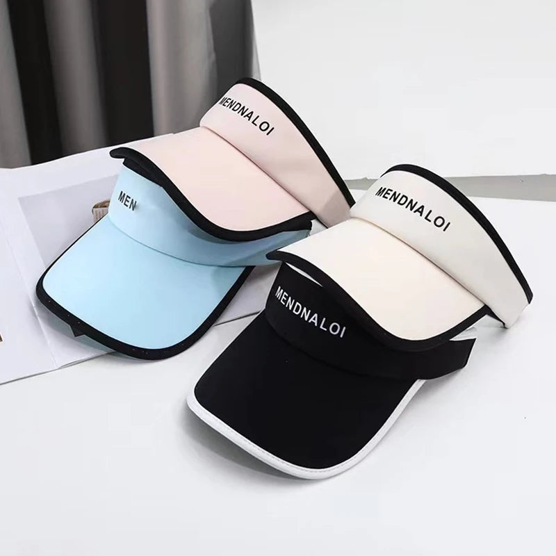 Women's Long Brim UV Visor Cap – Open Top Sports Sun Hat Sports Visor Hat Axl