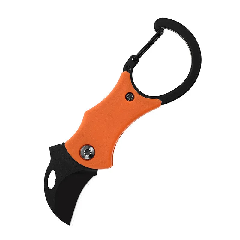 Mini Folding Pocket Knife – Stainless Steel Keychain Blade Folding Pocket Knife Axl 1pc Orange