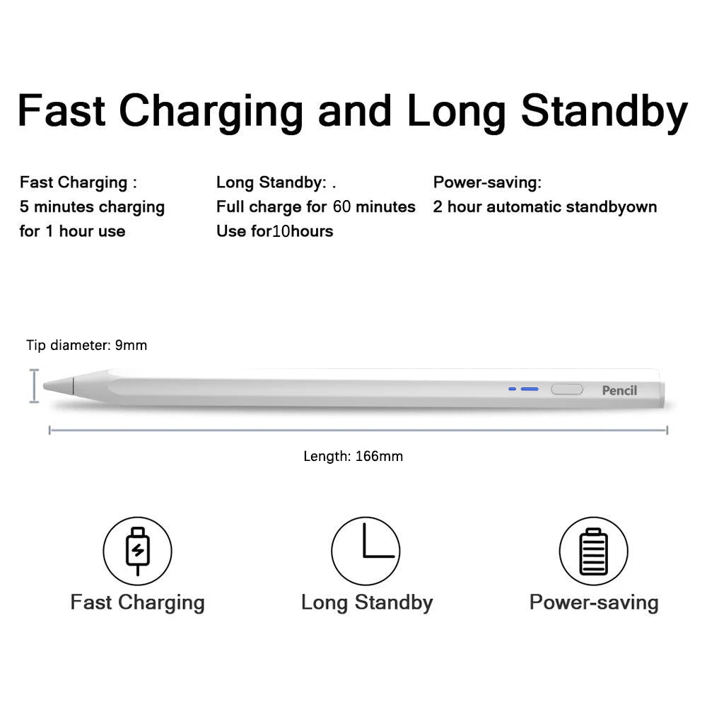 Active Capacitive Stylus Pen for iPad & Android | Type-C Tablet Stylus Pen Axl