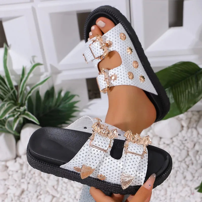 Women's Open Toe Buckle Strap Hollow Out Summer Sandals Women's Sandals Axl