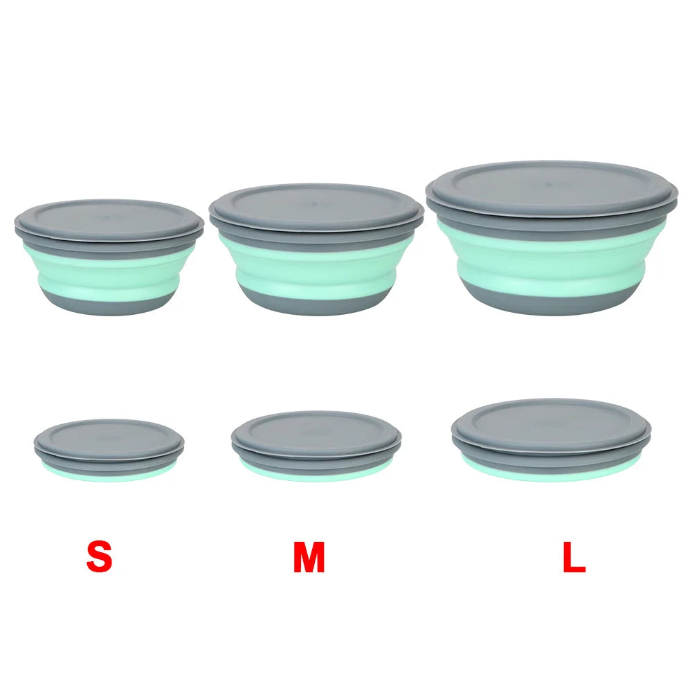 3-Piece Foldable Lunch Bowl Set – Collapsible Food Containers Collapsible Lunch Bowl Axl