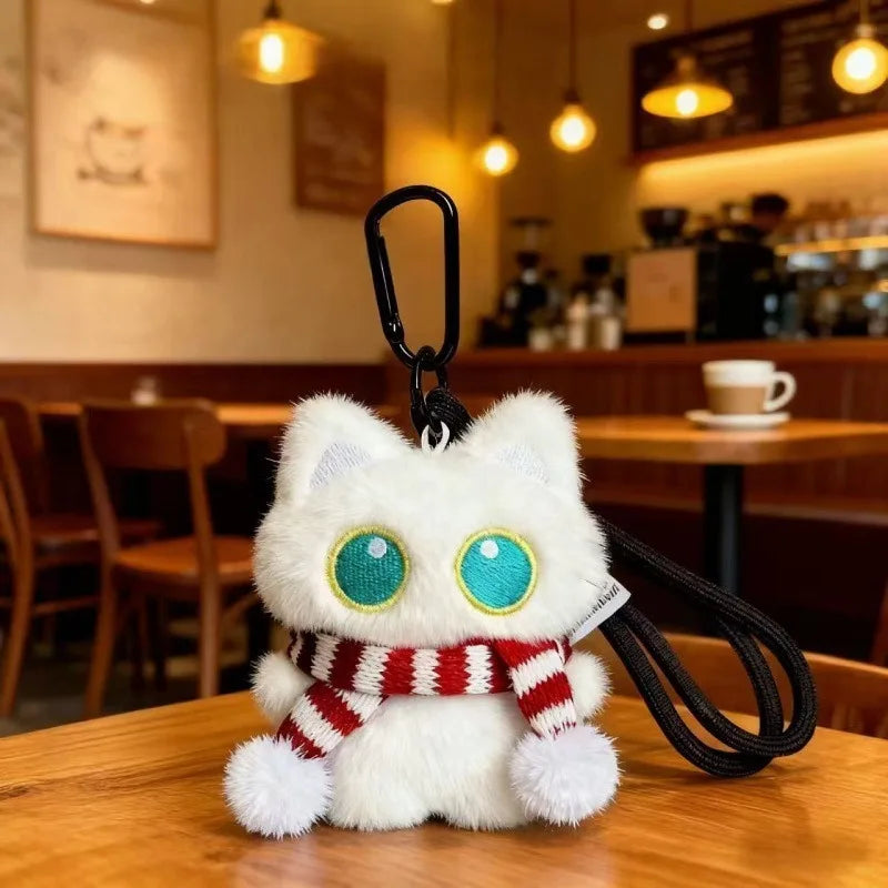 2-Pack Kawaii Plush Black Cat Keychain – Cute Bag Charm Gift Plush Keychain Charm Axl