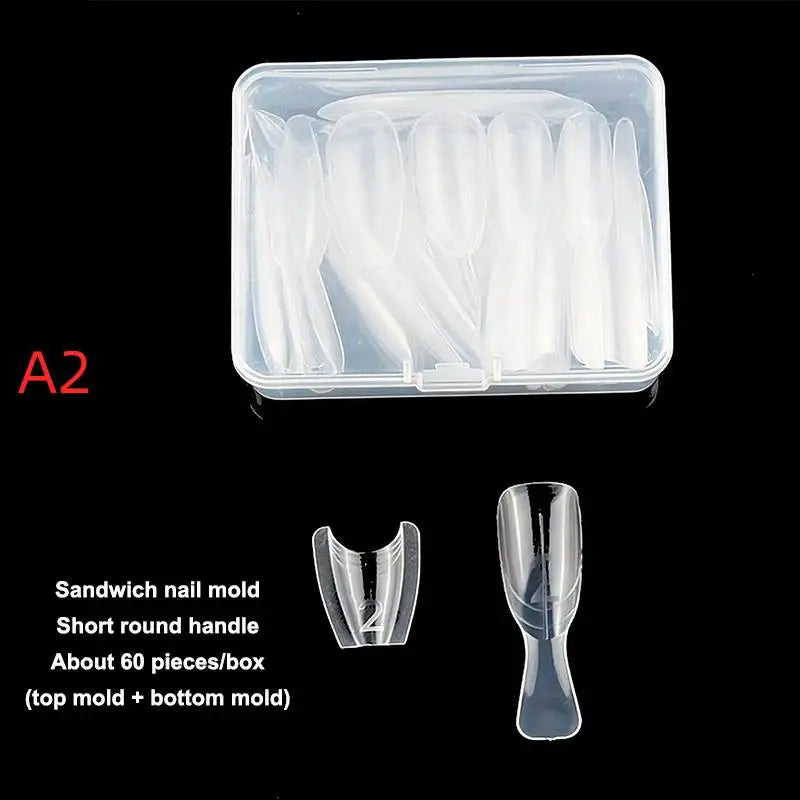 60-Pc Coffin Dual Nail Extension Forms – Acrylic Mold Kit Nail Extension Forms Axl A2